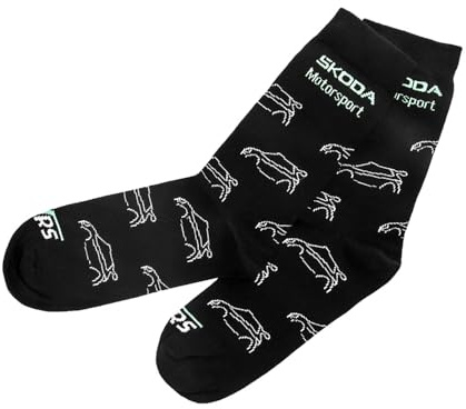 Skoda 6U0084361F Socken Motorsport RS Strümpfe, schwarz, Größe 43-46