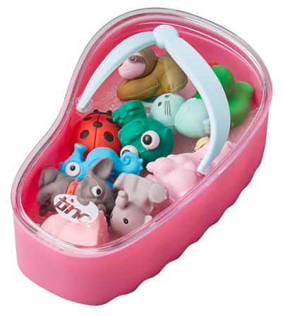Tinc Flip Flop Radiergummi mit Tub, 10er Pack Radiergummis, Präzises Radieren, Kompakte Größe, Mehrfarbig, Wesentliches Büroaccessoire, Schulbedarf, Originelles Geschenk
