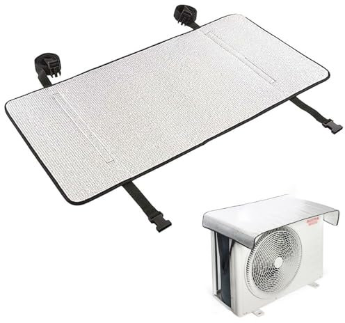 D'aria Copertura di Protezione Solare,Coperture per Aria Condizionata,Copri Condizionatore da Esterno,con Cinturino Regolabile,Foglio di Alluminio Ignifugo Parasole Protezione Sole Protettore,80x40cm
