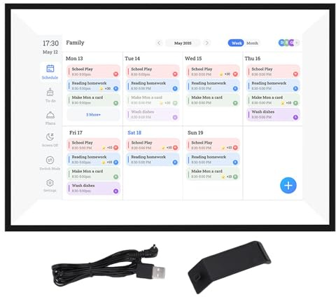 Sahgsa 10.1in Smart Digital Calender - HD Touchscreen Family Planer mit Aufgabe -Diagramm- und Speiseplan - Elektronischer Zeitplanorganisator für Home, Office & Daily Management