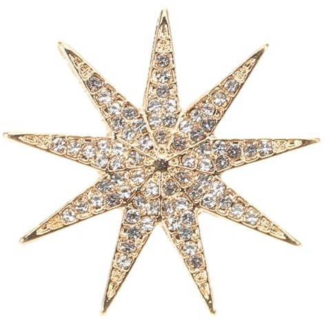 HEMOTON Strass Brosche Sechszackiger Stern Vintage Anstecknadel Für Damen Hexagram Badge Für Kleidung Jacken Taschen Und Hüte 1 Stück 1.26 X 1.26 X 0.39 in