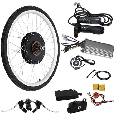 udneondhe Kit de conversion de roue arrière de vélo électrique 26 48 V 1000 W - Kit de conversion de moteur à moyeu sans balais - Contrôleur intégré - Max 50 km/h