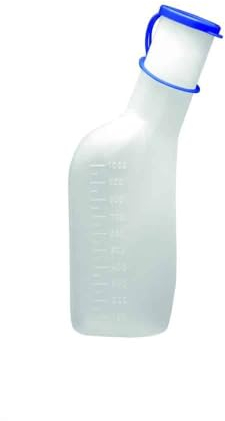 Urinflasche, 1000ml, milchiger Kunststoff, PVC, graduiert, mit Deckel, Art.Nr. 22500150, VE 1 Stück