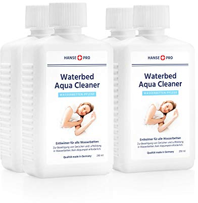 HANSE PRO Waterbed Aqua Cleaner, 4 x 250 ml I Wasserbett-Entkeimer I Wasserbetten-Pflege I für alle Wasserbetten geeignet I Wasser-Entkeimer I gegen Blasenbildung und Gerüche