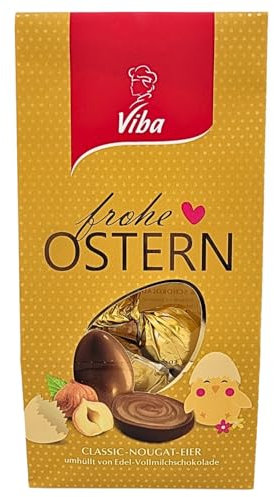 Viba Nougat Ei, Edelvollmilch-Schokolade (Classic Nougat, 114 g)