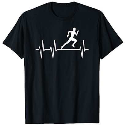 Läufer Jogger Heartbeat Herzschlag Leichtathletik Sportler T-Shirt