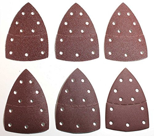 60 sheets of Velcro sanding sheets for multi-sanders, 105 x 152 mm, Prio, mix package, 10 each of K40/60/80/120/180/240, prio sandpaper, 11 holes.