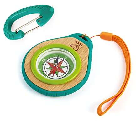 Hape Nature Fun Camper-Set mit Kompass und Karabinerhaken aus Bambus und pflanzlichem Kunststoff, ab 4 Jahre