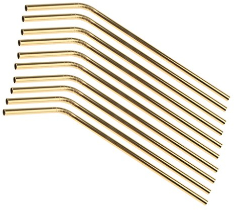 SDENSHI 10pcs Pailles en Acier INOX, Pailles Réutilisable Paille, Pailles Stainless Steel Paille en Métal