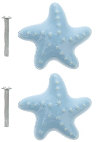 CLISPEED 2 Stücke Keramik Knöpfe Knauf Stern Mond Wolken Form Schrankknöpfe Möbelknöpfe Schubladenknöpfe Türknöpfe Set Türknauf Möbelgriffe Türgriffe Schrankgriffe