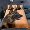 Loussiesd Deutscher Schäferhund Bettwäsche Set 135x200cm Hund Drucken Bettbezug Set Schwarz Braun 3D Tier Dekorativ Demu Betten Set für Mädchen Jungen Kinder mit 1 Kissenbezug 80x80cm