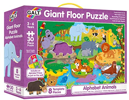 Galt Toys, Giant Floor Puzzle - Alphabet Animals, Floor Puzzles for Kids Age 3+
