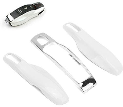 Étui à clé à distance, Voiture Télécommande Porte-clés étui Garniture Housse de Protection ABS étui Protecteur Adapté pour 911 / Panamera/Macan/(Coquille centrale blanc