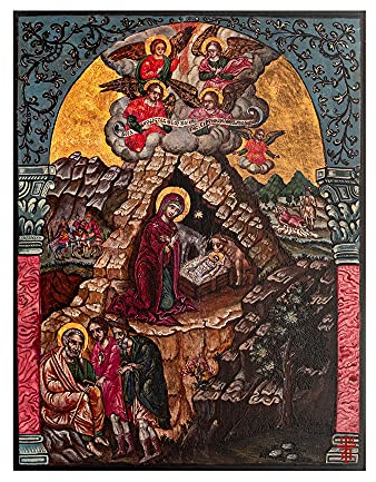 Die Ikone der Geburt Christi aus dem 18.Jahrhundert (23 x 30 cm)