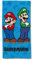 SUPER Mario - Serviette de Plage Mario & Luigi 75x150 cm - 300 GSM - 100% Coton - Bleu