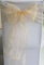 CNFQ 50 Stück Stuhlschleifen, Organza, Taufe, Party, Deko, Hochzeit (hellgoldfarben)