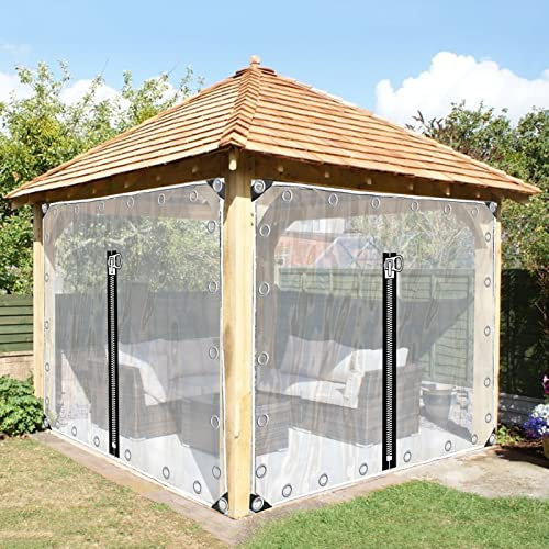 AWSAD Aussenvorhänge PVC Pavillon Seitenteile mit Ösen Transparente Planenvorhänge for Pavillons,Balkone,Gärten (Color : B, Size : 7x3m)