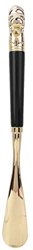 Tomotato Chausse-Pied à Long Manche en Métal Tête de Lion Chausse-Pied en Bois à Long Manche Lève-Chaussures Chaussure Cuillère Outil pour Hommes Dames(Noir, 49cm)