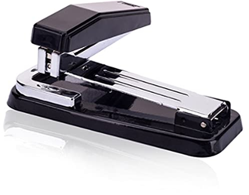 ZQDMYT Tragbar Drehbarer Hefter mit NR.27. Heftklammern/NO.12. Heftklammern Multifunktionale Desktop-Hefter 50-Blatt-Kapazität-Sicherheitshefter-Maschine Schulmaterial (Color : Black)