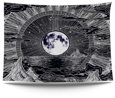 Ulticool – Sonne Mond Sternzeichen Tarot Natur Bohemian - Wandteppich Poster - 200x150 cm - Gartenposter - Wandteppich groß – Dekoration für Garten und Wohnzimmer - Halloween Deko Outdoor Gothic