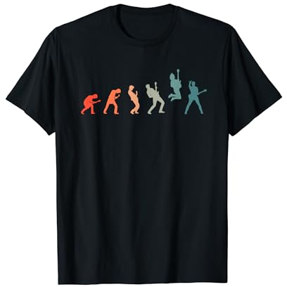 Musik Musiker Kleidung Co Gitarrist Mit Gitarre Evolution Herren T-Shirt Schwarz Kurzarm S Guitarristen Klassisch mit Gitarrenmuster Evolution Design