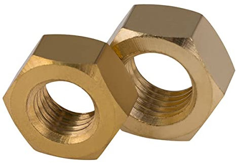 MACHSWON 10PCS Brass External Hexagon Copper Nut M8*8mm Brass Outer Hex Nuts & Bolts Copper Hexagon Bolt Cap Screw Nut Caps