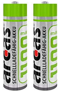 Akku Standard Micro AAA, 2 Stück, 1100 mAh zB. für schnurlos Telefone Siemens Gigaset, Telekom Sinus