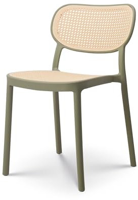 Kosmi Chaise de Salle à Manger Verte Style Vintage
