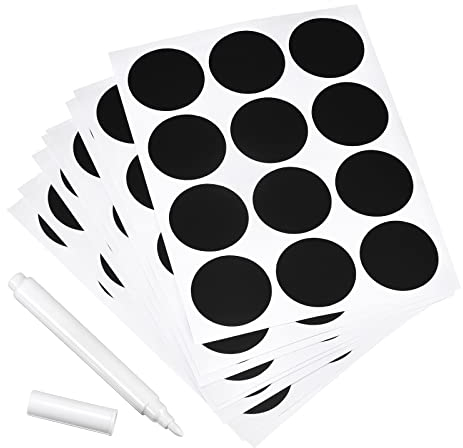 PATIKIL Tafel Etiketten Aufkleber 38mm Kein Wort für Haus Küche Einmachglas mit Kreidemarker 12 Etikett Pro Blatt, 8 Blätter, Anzahl 96