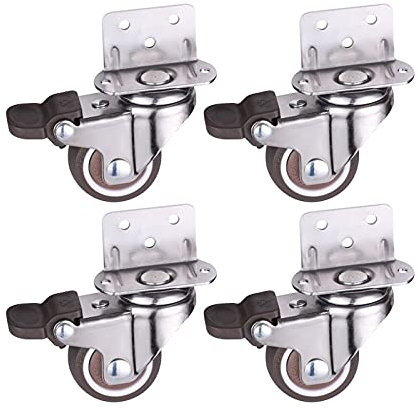 VISAML 4 Stück Möbelrollen, stumm, weiche Gummi-Lenkrolle for Babywagen, Kinderbett, Bettrollen, Haushaltszubehör (Color : C, Size : 2 inch)