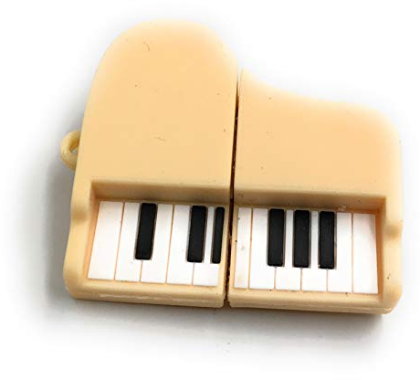 Onwomania Piano grand piano musical instrument white funny USB stick 8 GB USB 2.0 memory stick data carrier