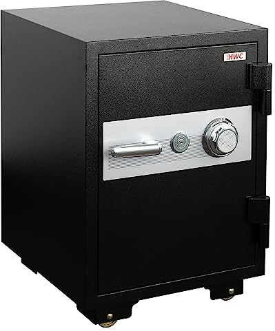 Tresor HWC-L48, feuerfest (60min) Safe Geldschrank Doppelbolzenverriegelung, 84kg Metall 68x48x47cm 48L - schwarz