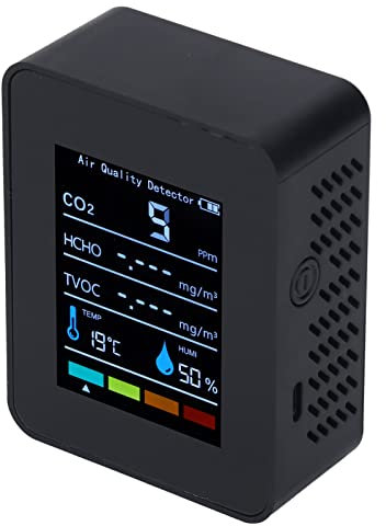Detector de CO2 LCD TVOC HCHO, Detección en Tiempo Real, Diseño Compacto, Pantalla Precisa, Medidor de Monitor de Calidad del Aire, para Cultivo Agrícola, Cultivo de Invernadero