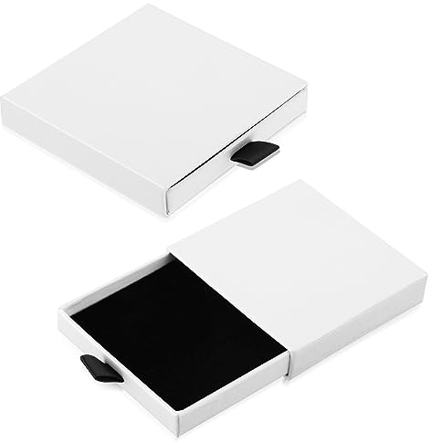 2 Stück Schmuck Geschenkbox Weiß Kleine Schmuckschatulle Armband Halskette Geschenkbox Ausziehbare Quadratische Aufbewahrungsbox Geeignet zum Verpacken von Valentinstag Weihnachten Hochzeitsgeschenken