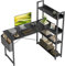 CubiCubi Petit bureau d'ordinateur en forme de L, 120 cm, avec étagères, bureau d'angle pour bureau à domicile, pour écrire, avec sac de rangement, noir