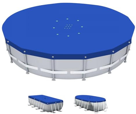 Linxor - Bâche de Protection réversible 4 Saisons pour Piscine Hors Sol - 150 GSM - Bleu et Gris - Plusieurs Formes et Tailles