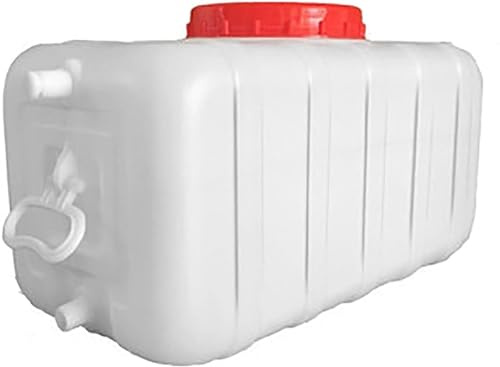 DIROVO Rain Barrels Portable Water Storage Tank Thick Plastic Water Storage Container Tank Emergency Water Barrel Container, with Tap,White(25L)
