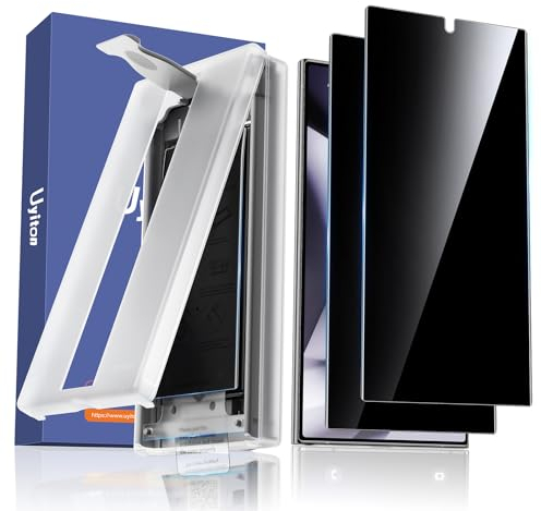 Uyiton für Samsung Galaxy S24 Ultra Sichtschutz, 2 Stück PET Privatsphäre Schutzfolie,Einfacher Schiebeeinbau,30°Privacy Schutz Anti-Spy Folie Displayschutz Sichtschutzfolie für Samsung S24 Ultra
