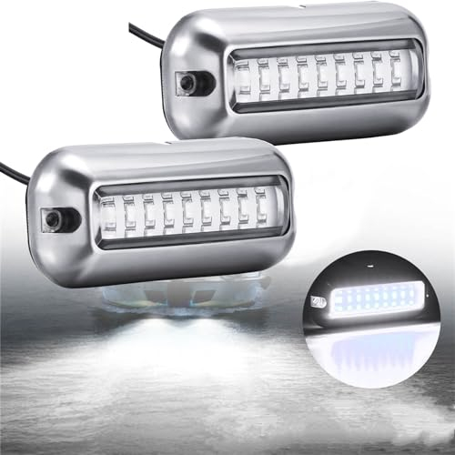 Krtopo 2x Unterwasser-Bootslicht 12V-30V Hinteres Fischlicht Navigationslicht für Boote Deck Kajak Yacht Marine Ponton