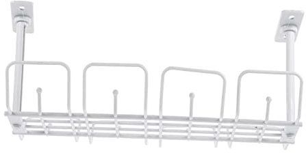 PartyKindom Desk Cable Management Tray Gray Wire Organizer for Home Office No Drill Hanging Shelf Rack Kitchen Storage Solution for Cables