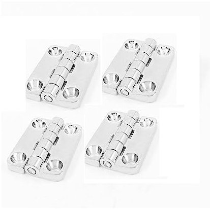 LAVAMI Dekorieren – 4 Stück Home 6 mm Montageloch silberfarbenes Metall Schrank Fenster Tür Rohr Rohr Scharnier