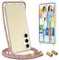 UYMO Handykette Hülle mit Band kompatibel mit Samsung Galaxy S24 - | Necklace Transparent Handyhülle Case mit Schnur Abnehmbar |,Stoßfeste Schutzhülle zum Umhängen Kordel Regenbogen