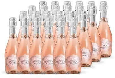 SCAVI & RAY Prosecco DOC Rosé Spumante Piccolo, 24x0,2l extra trockener Schaumwein aus Italien, fruchtig frisch in kleinen 0,2l Prosecco-Flaschen, 11% Vol. Alkohol - ideal für den kleinen Genussmoment