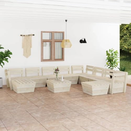 FUDUGEHMIOFWFJJ glasplatte Tisch,küchentisch klein,Tisch mit 4 stühlen Set,11-TLG. Garten-Paletten-Lounge-Set Imprägniertes Fichtenholzdining Table Set 4 Chairs,bistrosets,Patio Tisch und stühle Set,