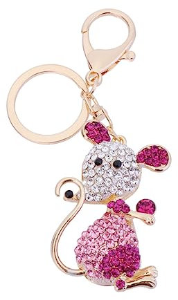 Holibanna Portachiavi in Metallo Ciondolo A Forma Di Topo Ornamento Creativo Da Appendere Come Accessorio Per Borsa Chiave Dell'auto O Decorazione