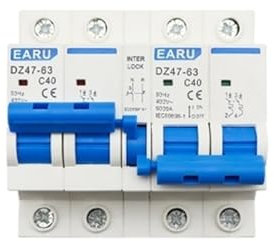 Magnetotermico,Disyuntor 1P + 1P 2P + 2P MTS AC Doble potencia interruptor de circuito de enclavamiento de transferencia Manual interruptor de desconexión de aislamiento de carril Din MCB 40A 63A ( Si
