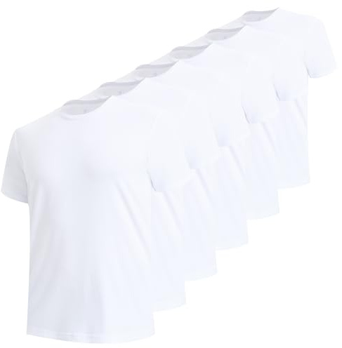 BAMBOO COOL Men's Undershirts Moisture Wicking Crewneck T Shirts 6 Pack