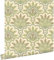 papier peint motif baroque oriental vert 0.53 x 10.05 m - ESTAhome