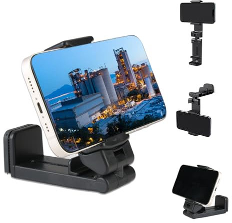 Support de Téléphone Portable pour Avion, Train, Bateau & Travail, Universel Portable Pliable, Rotatif à 360°, Support de Téléphone de Voyage Mains Libres - Noir