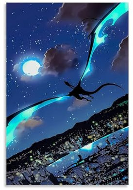 Solo Leveling Sung Jin Woo Anime-Poster, Retro-Leinwand-Poster, Wandkunst, Dekoration, Wohnzimmer, Schlafzimmer, Dekoration, Poster, 20 x 30 cm, ungerahmter Stil